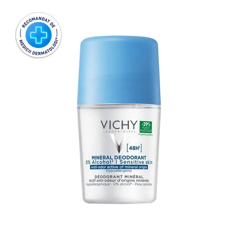 Retur gratuit VICHY DEO ROLL ON DEODORANT MINERAL 48H 50ML