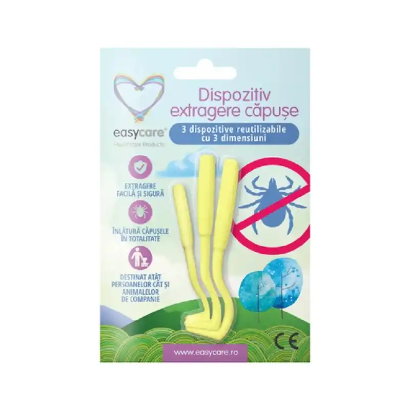 Promoție EASYCARE DISPOZITIV EXTRAGERE CAPUSE 3 DIMENSIUNI
