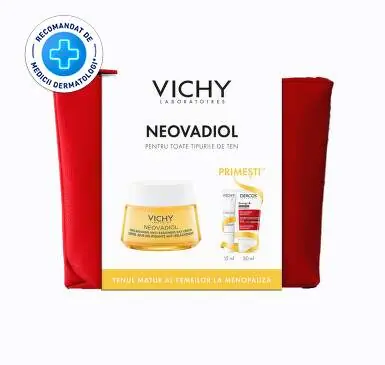 Vezi acum VICH PACHET CREMA POST MENOPAUSE DE ZI CU EFECT DE REDENSIFICARE SI REUMPLERE PENTRU TEN NORMAL-USCAT 50ML