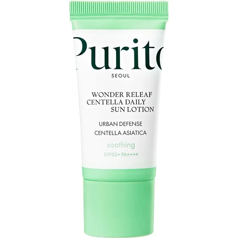 Livrare expres WONDER RELEAF CENTELLA DAILY SUN LOTION CREMA DE FATA MINI FACTOR PROTECTIE SPF50 15ML PURITO