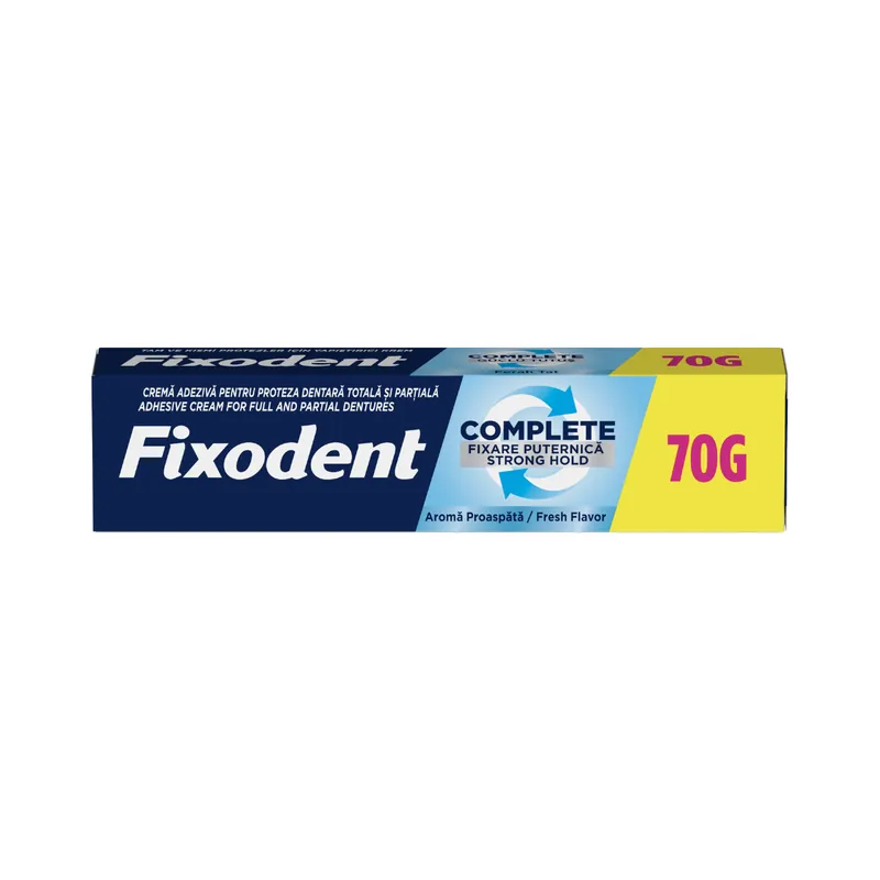 Plată sigură Cremă adeziva Complete Fresh, 70g, Fixodent