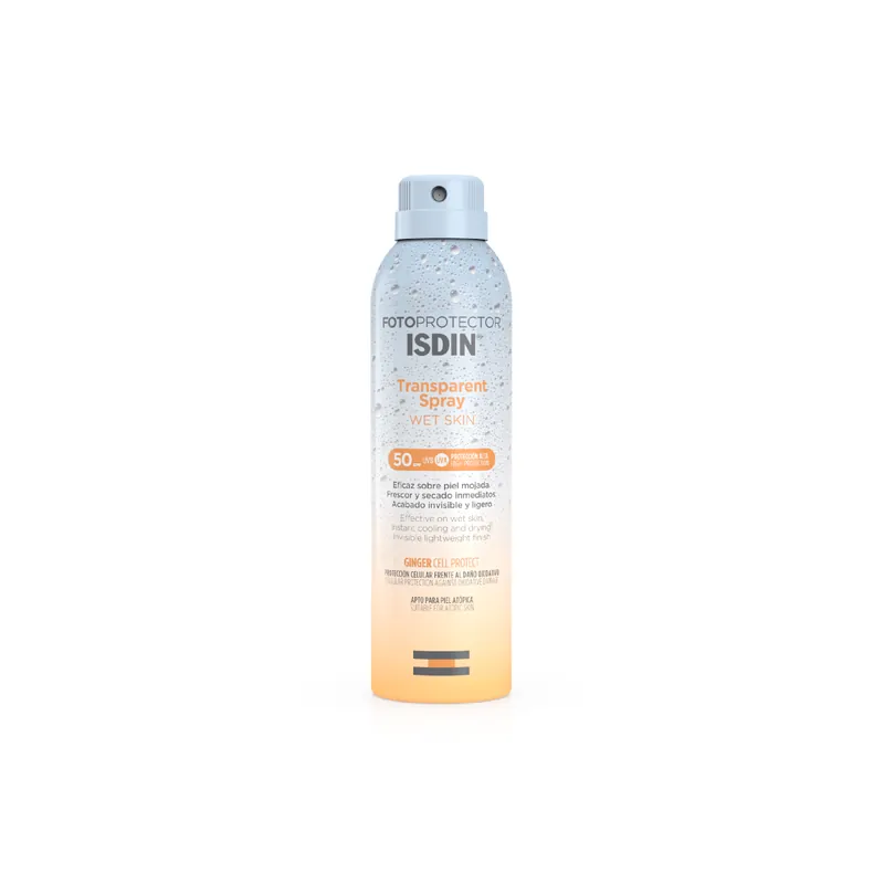 Spray transparent protectie solara SPF50 pentru corp, Wet Skin Fotoprotector, 250ml, Isdin Plată securizată