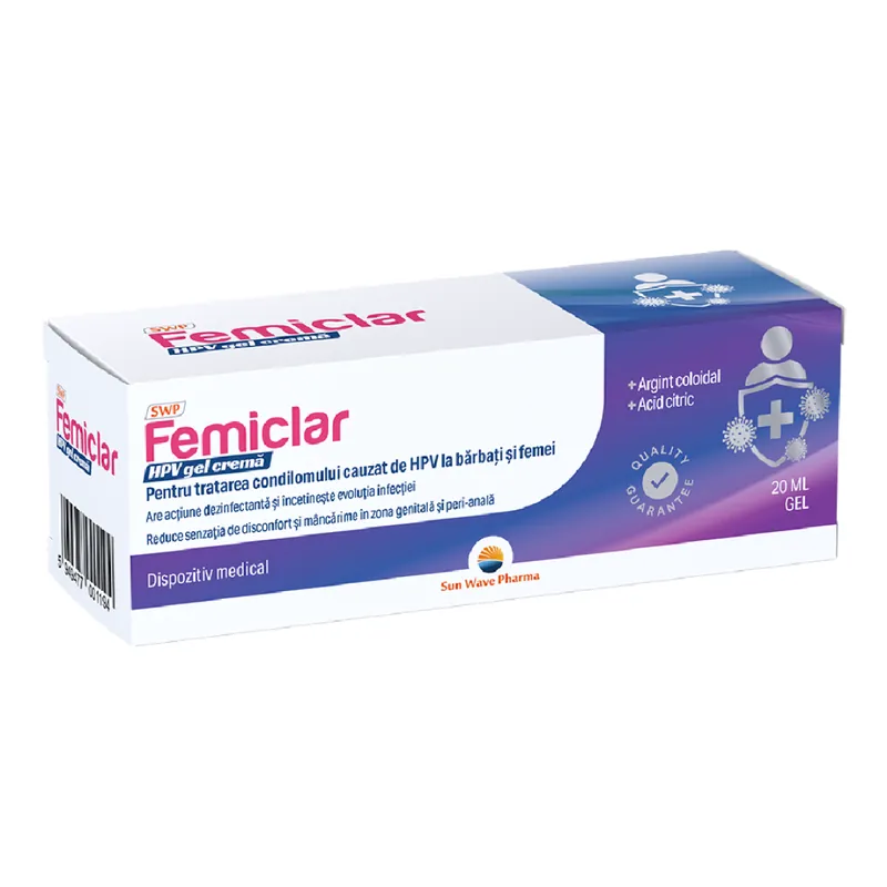 Gel vaginal Femiclar HPV, 20 ml, Sun Wave Pharma Preferatul clienților