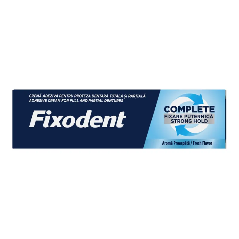 Crema adeziva pentru proteza dentara Complete Strong Hold Fresh, 47 g, Fixodent Ofertă