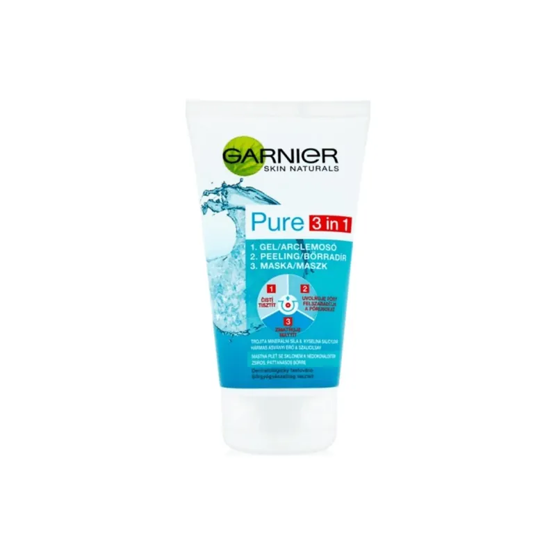 Retur ușor Gel de curatare 3 in 1 Pure Active Skin Naturals, 150 ml, Garnier