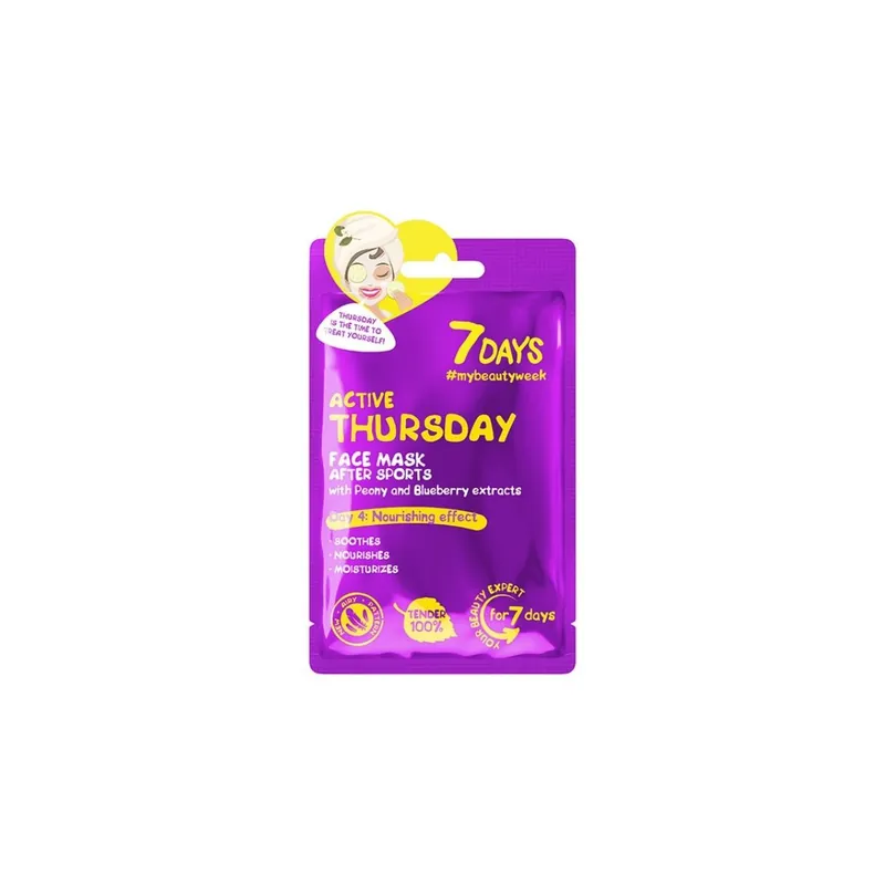 Cumpărături sigure 7DAYS Masca de Fata Active Thursday cu Esenta de Bujori si Afine, 28g