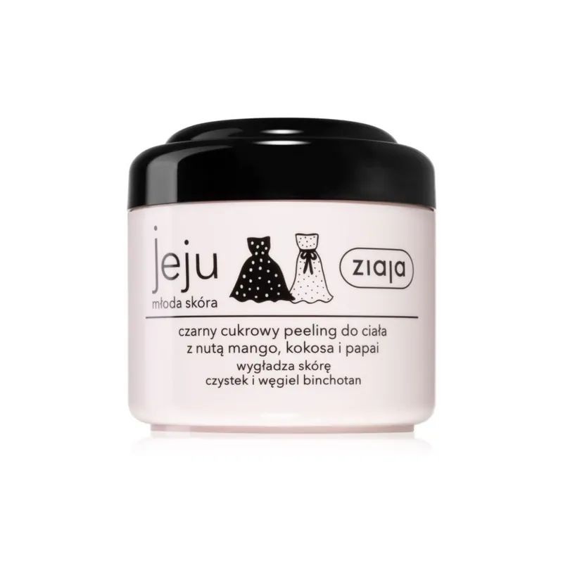 Noutate Ziaja Jeju Pink, Scrub cu zahar si carbune pentru corp, 200 ml