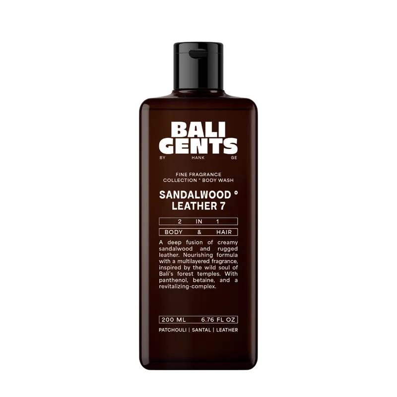 Cel mai bun preț Bali Gents Sandalwood Leather 7 Body & Hair Wash, gel de dus si sampon 2 in 1 pentru corp si par 200 ml