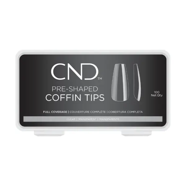 Set unghii false CND Pre Shaped Tips Coffin Balerina 100buc Preț mic