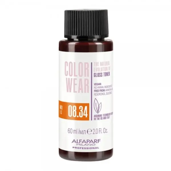 Alfaparf COLOR WEAR - Vopsea de par demipermanenta nr.8.34 Soft Light Golden Copper Blonde 60ml Super ofertă