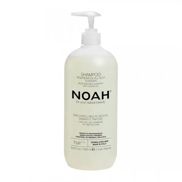 Noah - Sampon natural regenerant cu ulei de argan par foarte uscat si tratat (1.4) 1000ml Retur ușor