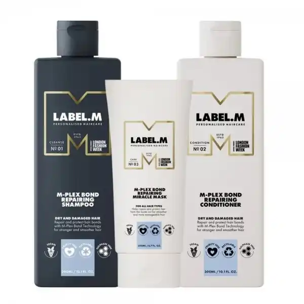 Ofertă limitată Label.M - Pachet reconstructie par deteriorat M-Plex Bond sh+bls+masca (800ml)