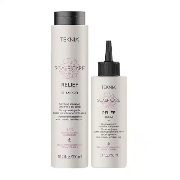 Nu rata Lakme Teknia Scalp Care Relief - Pachet calmant scalp sensibil sampon 300ml+serum 150ml