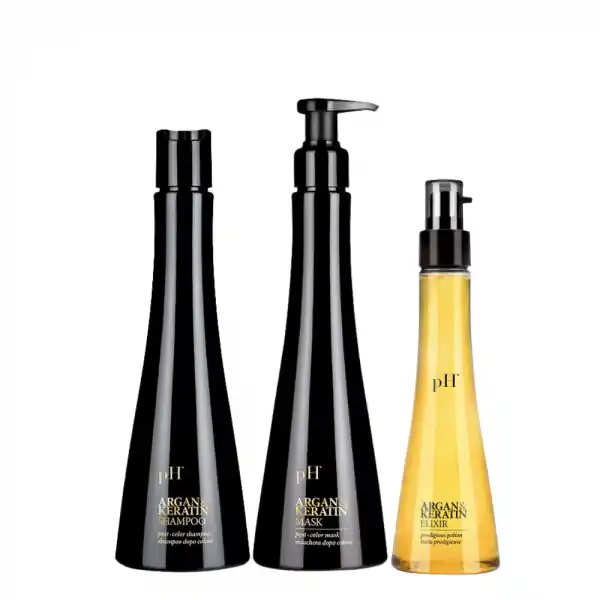 pH Laboratories - Pachet par vopsit Argan&Keratin sh+masca+elixir (600ml) Ofertă limitată