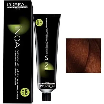 Cumpărături sigure Vopsea de par permanenta, L‘Oréal Paris, Inoa, 5.42 Saten Deschis Cupru Iris, 60ml
