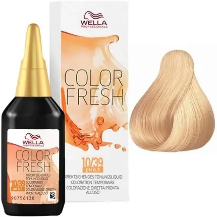 Vopsea de par, Wella, Color Fresh 10/39, Blond Platinat Auriu, 75 ml Ieftin