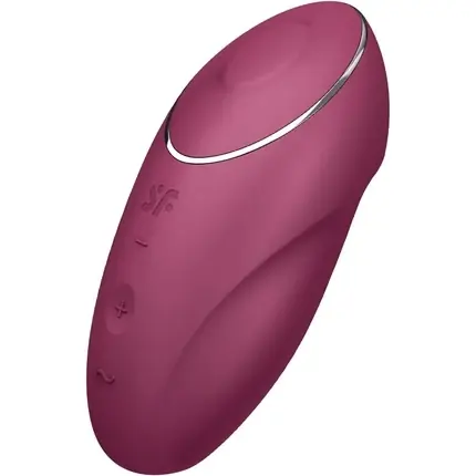 Calitate înaltă Vibrator electric, Satisfyer, Tap & Climax 1, silicon, culoare fructe de pădure