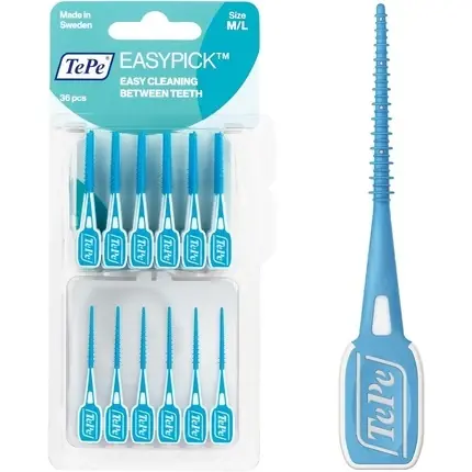 Scobitori dentare, Tepe, EasyPick, marime M/L, 36 buc, Albastru Preț redus