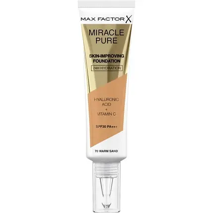 Fond de ten, Max Factor, Miracle Pure, Warm Sand 70, 30ml Retur ușor