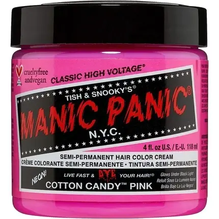 Cel mai vândut Vopsea semi-permanenta par, Manic Panic, Cotton Candy, 118 ml