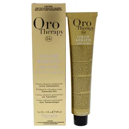 Vopsea de păr, Fanola, Oro Therapy Color Keratin 8.4, 100ml Reduceri