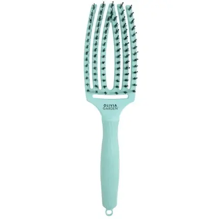 Popular Perie baie, Olivia Garden FingerBrush, medie, albastru menta