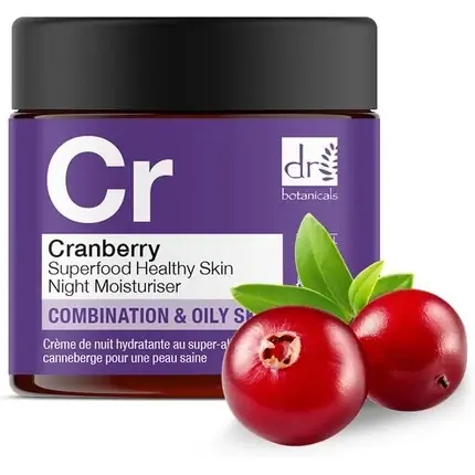 Retur ușor Cremă hidratantă față, Dr Botanicals, Noapte, fructe de pădure 60ml