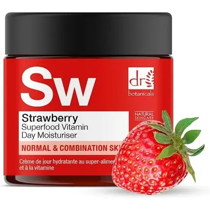 Retur ușor Cremă hidratantă Dr Botanicals, Vitamina C, ulei de căpșune și ienupar, 60ml