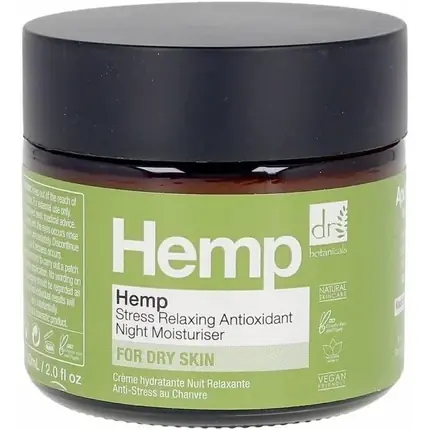 Cremă de noapte, Dr Botanicals, Hemp, antioxidanta, 60ml Lichidare de stoc