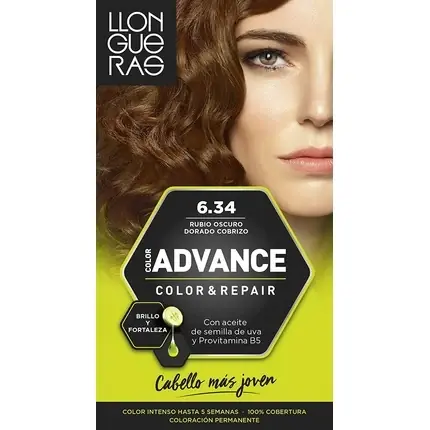 Retur ușor Vopsea de păr, Llongueras, Golden Dark Blonde 6.34