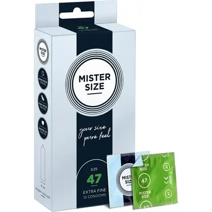 Expediere rapidă Prezervative, Mister Size, Ultra Thin, 47mm, set 10 bucati