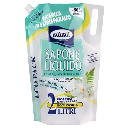 Săpun lichid Milmil, 2000 ml, mosc alb Nu rata