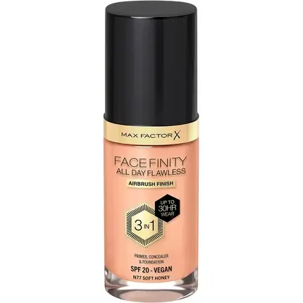 Fond de ten lichid, Max Factor, Facefinity 3-in-1, SPF 20, Soft Honey Chilipir