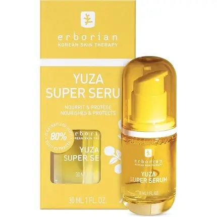 Ultima șansă Ser facial, Erborian Yuza Super Serum, extract de yuzu, vitamina C, 30ml, galben