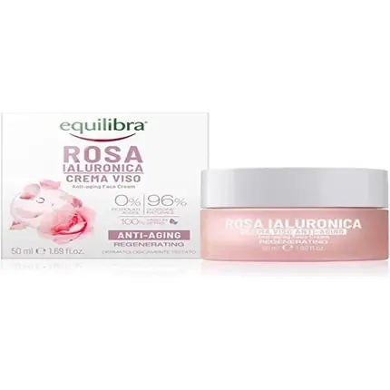 Cremă anti-îmbătrânire față, Equilibra, Hyaluron-Rose, 50ml Reducere specială