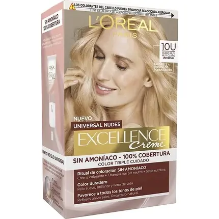Reducere de preț Vopsea de păr, L‘Oréal Paris, Excellence Creme 10U, blond foarte deschis