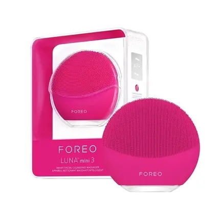 Noutate Perie facială Foreo Luna Mini 3, fucsia, silicon
