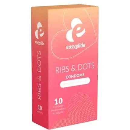 Cumpără online Prezervative Easyglide, Ribbed & Dotted, 10 buc, stimulare