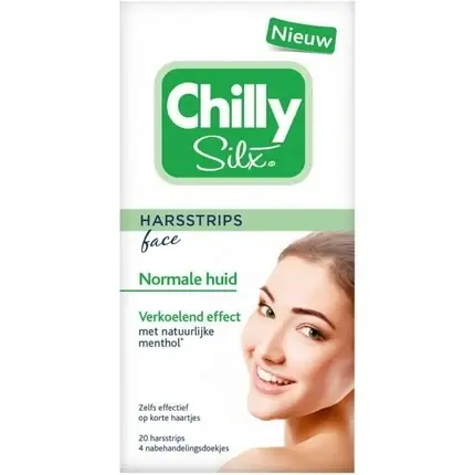 Plată sigură Benzi ceară facială, Chilly Silx, piele normală, 20 bucăți