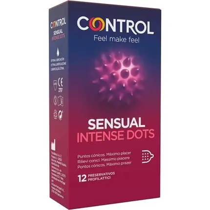Prezervative Control Sensual Intense Dots, 12 bucati Promoție