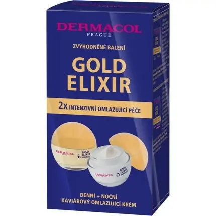 Cremă antirid, Dermacol, Gold Elixir, duo Ofertă