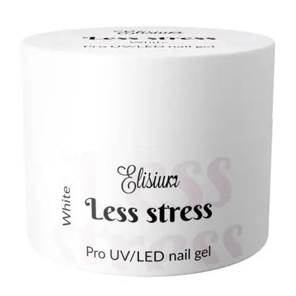 Gel construcție unghii, Elisium, Less Stress, alb, 40ml Bestseller