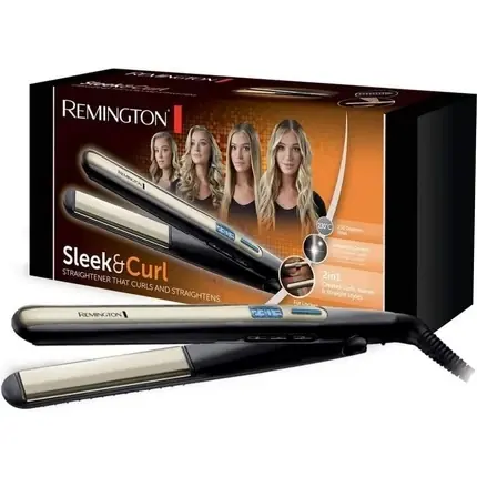 Placă de îndreptat părul, Remington, Sleek & Curl, display LCD Reduceri