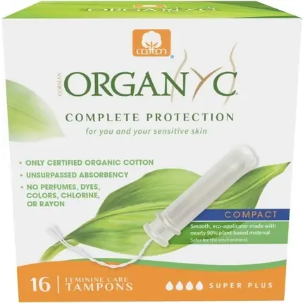 Cumpărături sigure Tampon, Organyc, Compact Super Plus, organic, alb