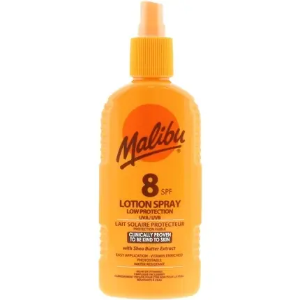 Lotiune spray, Malibu, SPF 8, 200ml, portocaliu Comandă acum