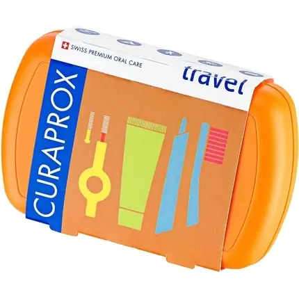 Ofertă de sezon Set îngrijire dentară Curaprox, portocaliu, compact