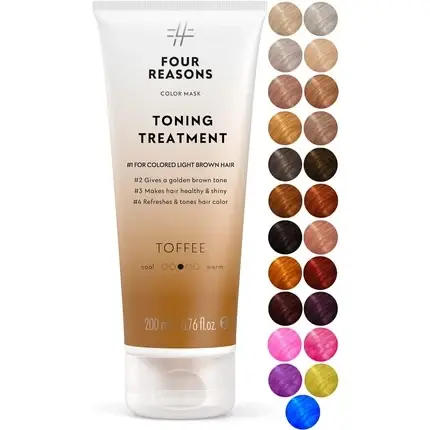 Masca Colorare Par, Four Reasons Toffee, 200ml, maro auriu Discount