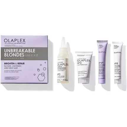 Reducere extra Kit Îngrijire Păr, Olaplex, Unbreakable Blondes, mini, mov