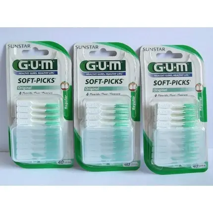 Expediere rapidă Periuțe interdentare Gum Soft-Picks Original, alb-verde, 40 buc