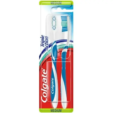 Comandă acum Periuță dinți, Colgate, Triple Action, albastru, 2 bucăți